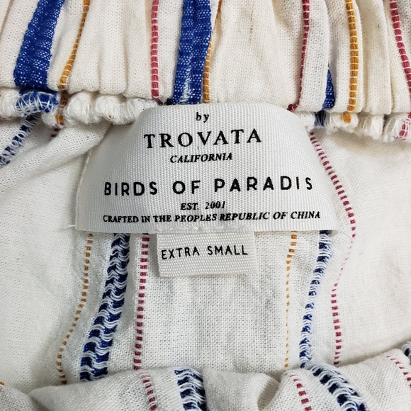 Birds of Paradis by Trovata Janette Bare Shoulder Linen Blend Blouse Size XS - Picture 11 of 12